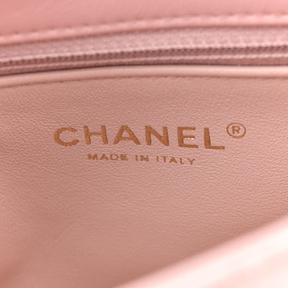 Chanel Shiny Lambskin Quilted Golden Links Top Handle Flap Light Pink 6 of 11