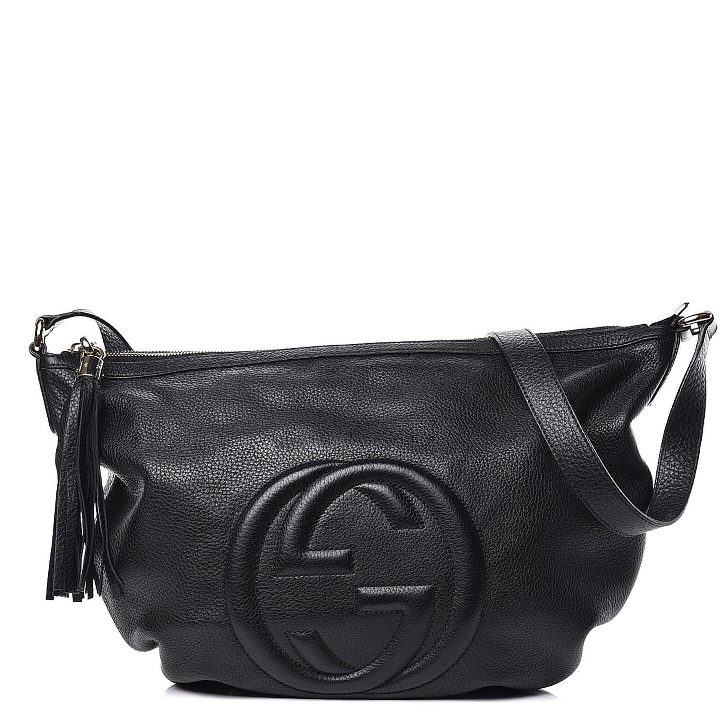 Pebbled Calfskin Medium Soho Hobo Black