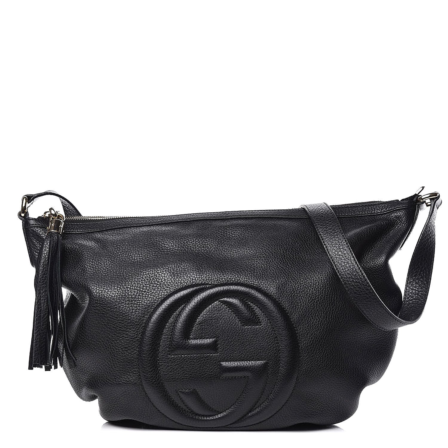 Gucci Pebbled Calfskin Medium Soho Hobo Black 1 of 13