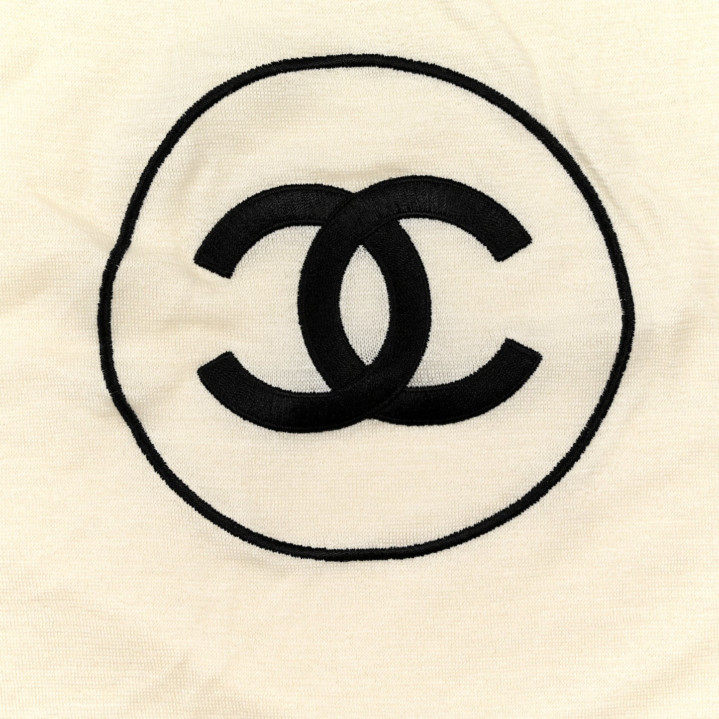 Cashmere Silk CC Stole Ivory Black