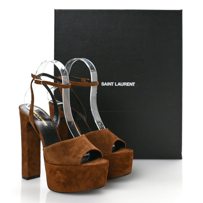 Saint Laurent Cachemire Jodie 95 Tanouk Platform Sandals 37 Land 9 of 9