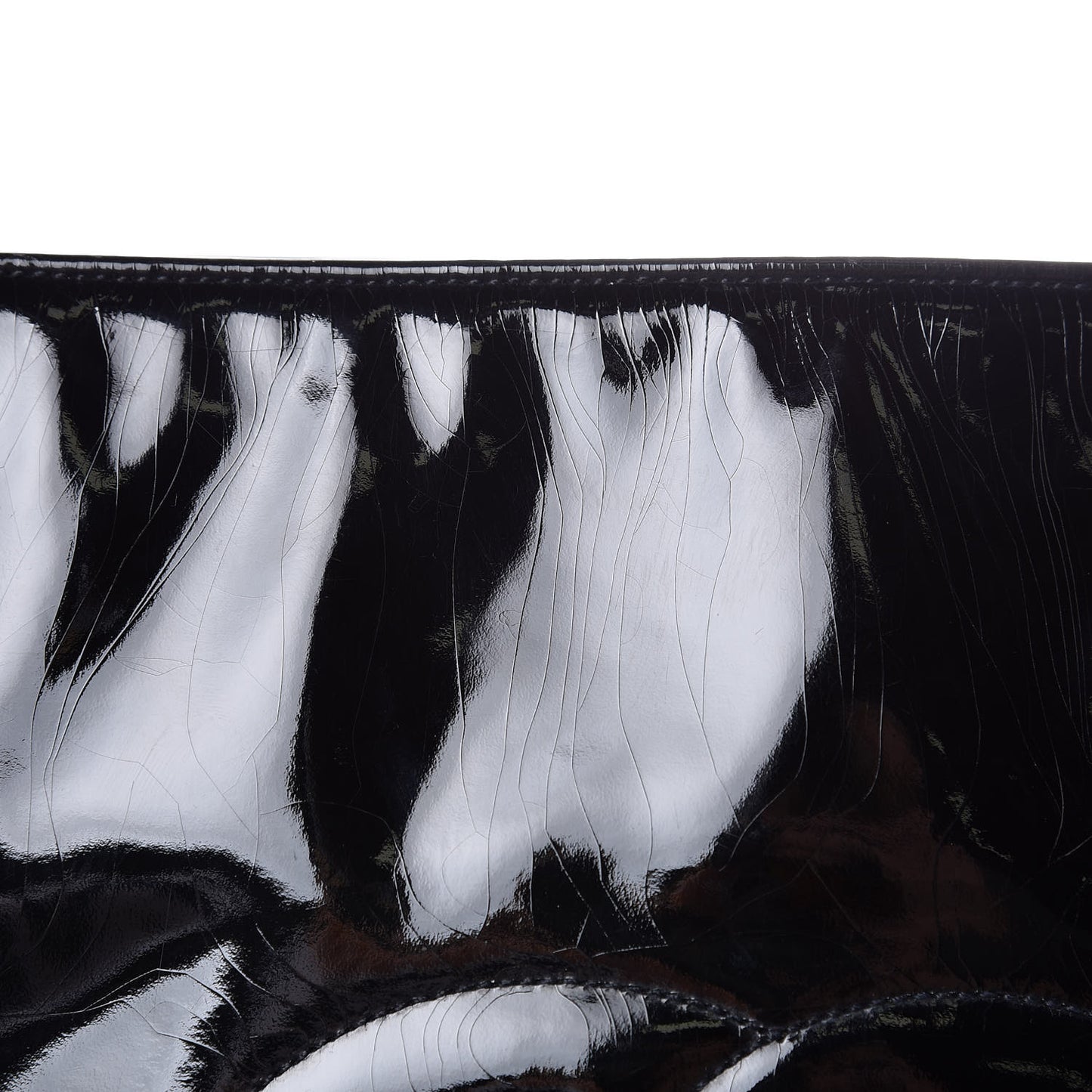 Patent CC Shoulder Bag Black