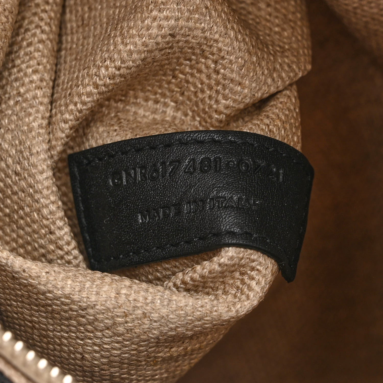 Saint Laurent Linen Calfskin Small Rive Gauche Tote Greggio Natural 7 of 16