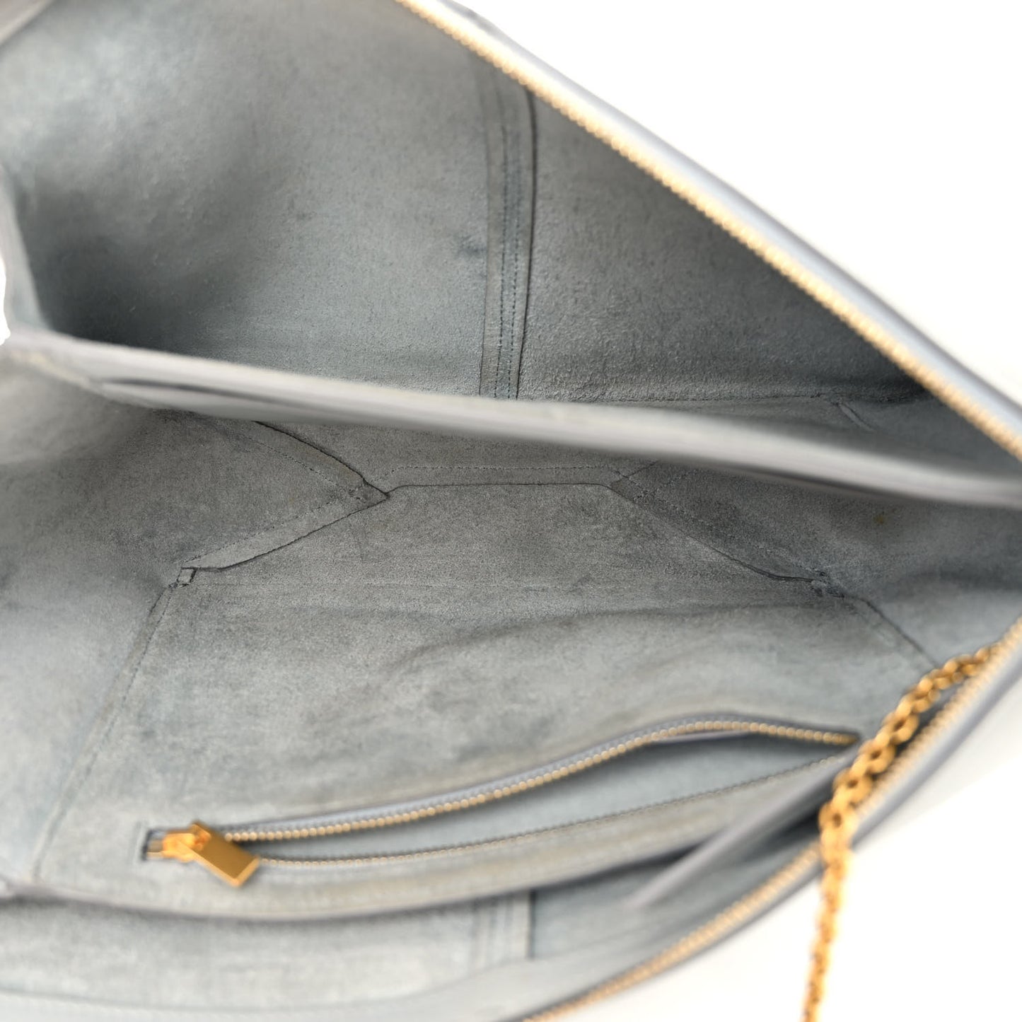 Smooth Calfskin Tri-Fold Clutch on Chain Cloud