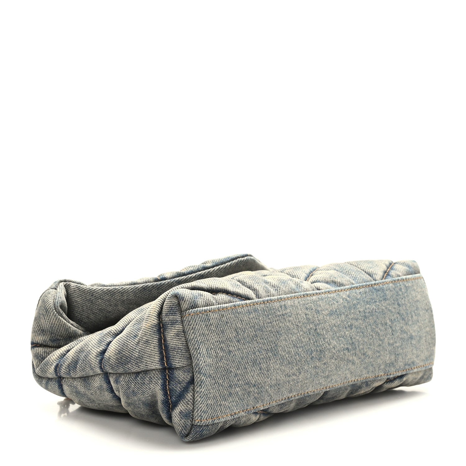 Saint Laurent Denim Quilted Toy Loulou Puffer Monogram Chain Satchel Blue Cinnamon 4 of 10