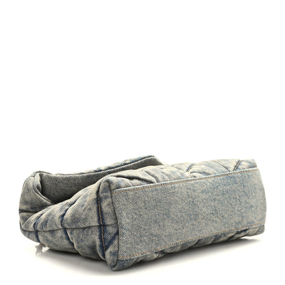 Saint Laurent Denim Quilted Toy Loulou Puffer Monogram Chain Satchel Blue Cinnamon 4 of 10