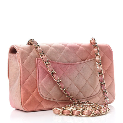 Chanel Metallic Lambskin Quilted Ombre Mini Rectangular Flap Pink 3 of 10