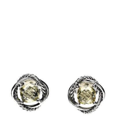 David Yurman Sterling Silver Lemon Citrine 7mm Infinity Earrings 1 of 4
