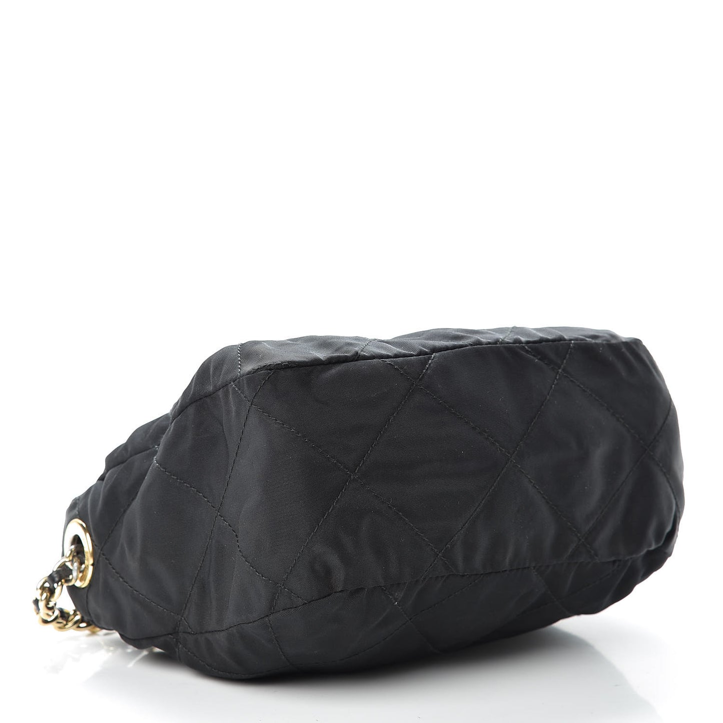 Nylon Tessuto Impuntu Quilted Shoulder Bag Black