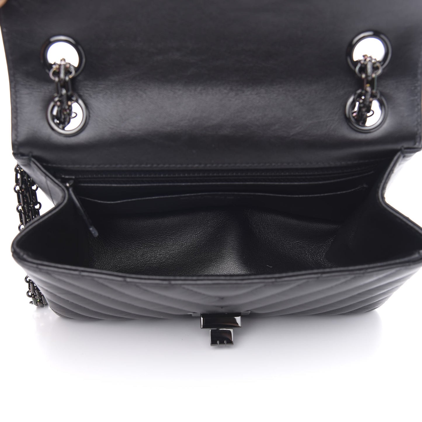 Aged Calfskin Chevron Quilted 2.55 Reissue Mini Flap So Black
