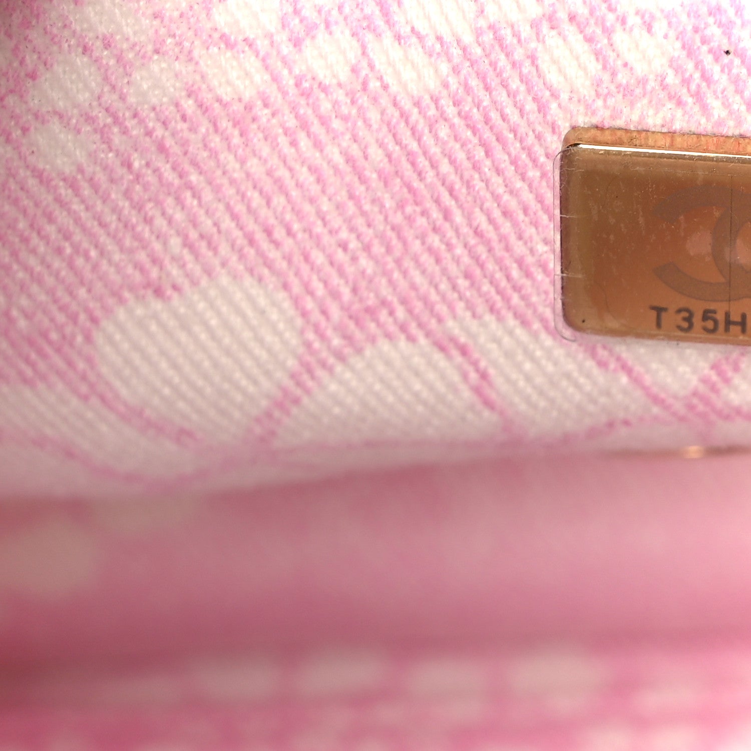 Chanel Printed Denim Quilted Flap Bag Pink White 1814896