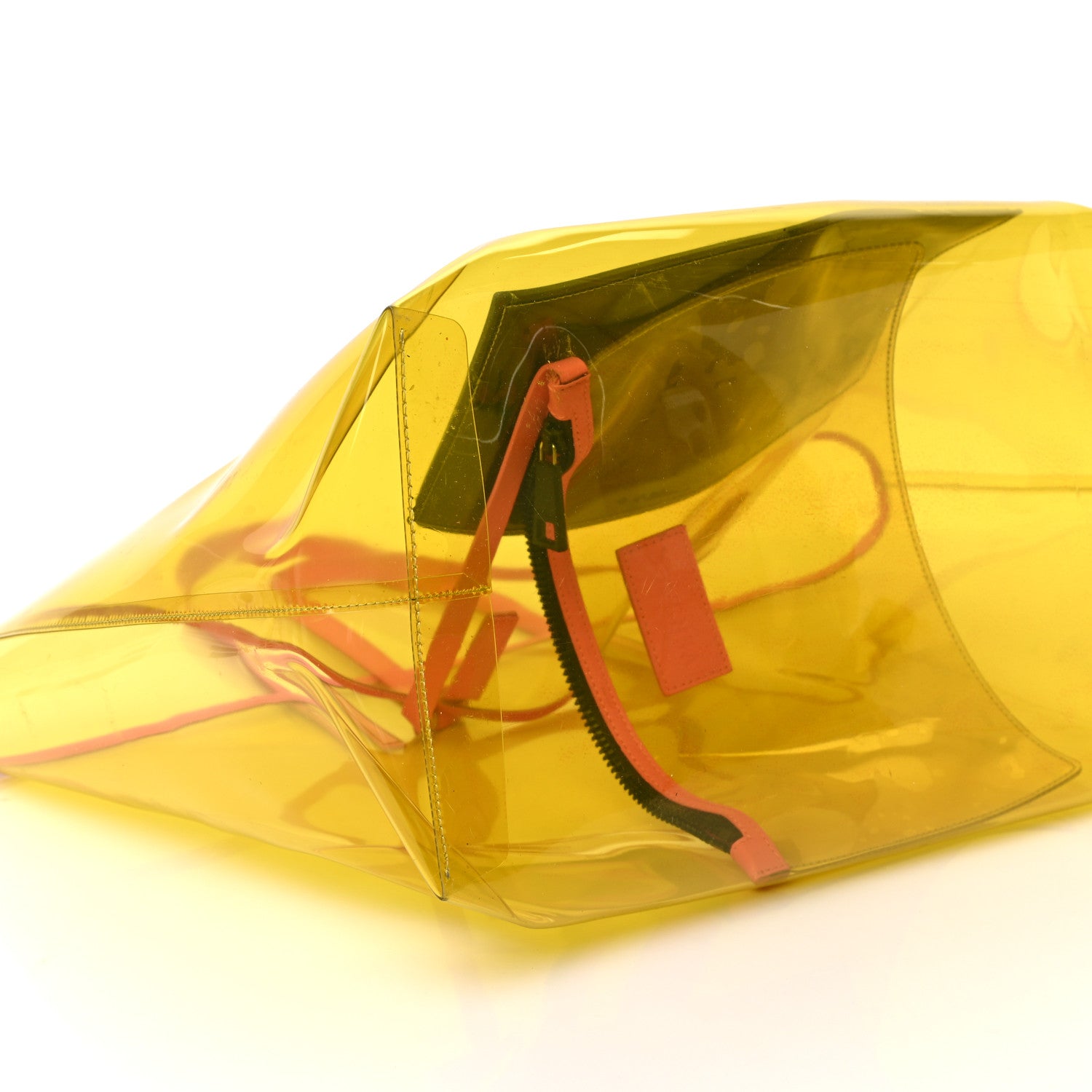 Versace Vinyl Calfskin 90s Logo Tote Yellow 8 of 9