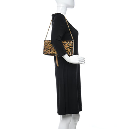Saint Laurent Calfskin Leopard Print Monogram Tassel Kate 99 Naturale 2 of 9