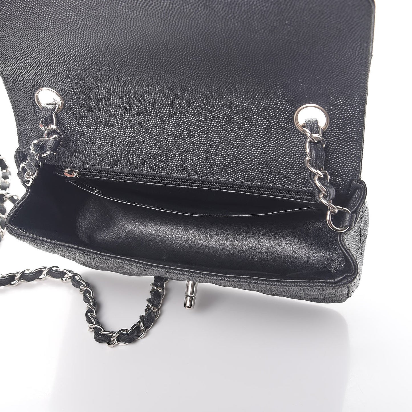 Caviar Quilted Mini Rectangular Flap Black