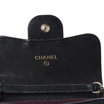 Chanel Caviar Quilted Flap Card Holder On Chain Black 8 of 12