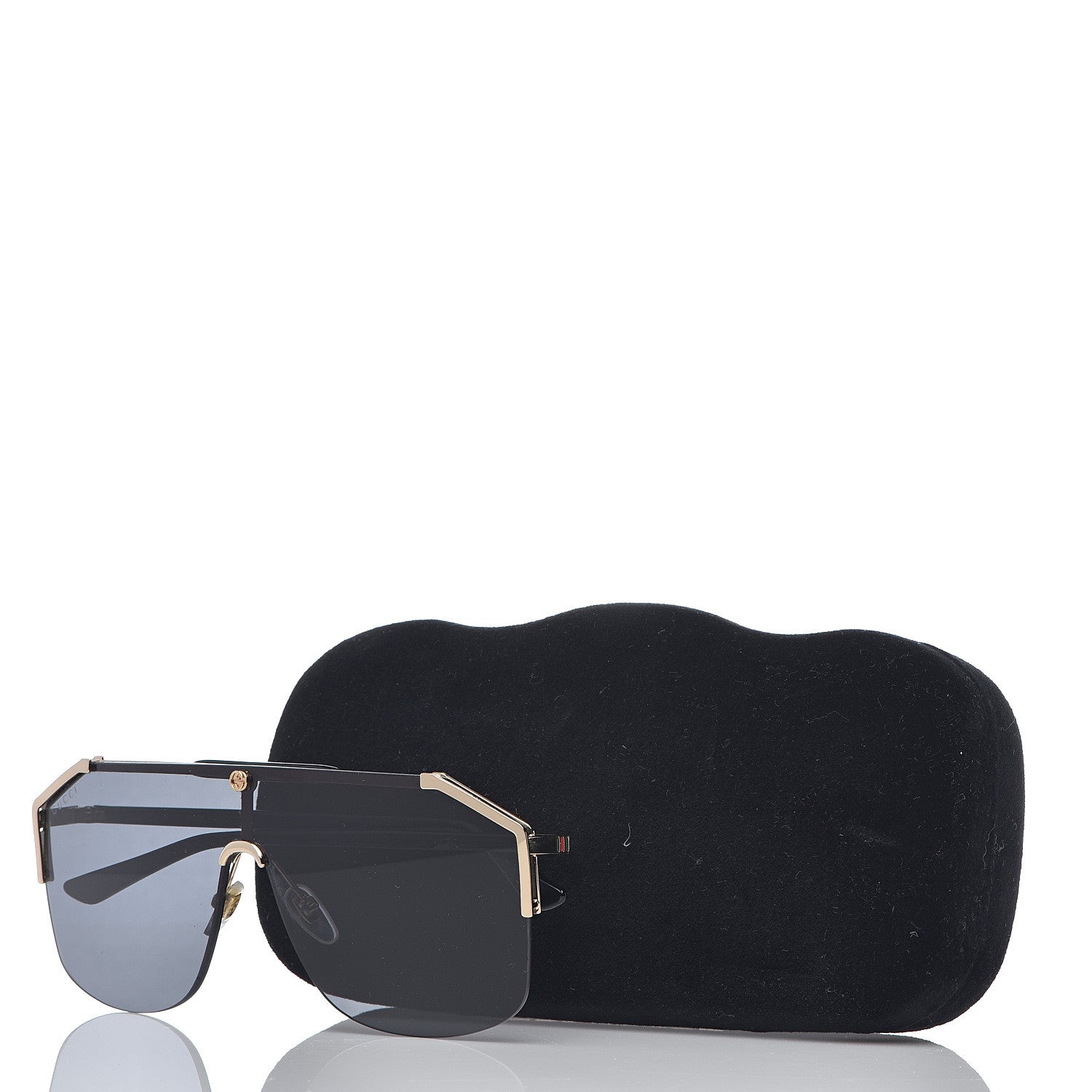 Gucci Metal Rimless Square Sunglasses GG0291S Blue Gold 7 of 7