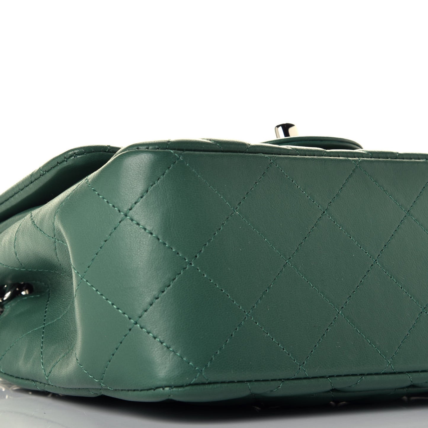 Lambskin Quilted Mini Square Flap Green
