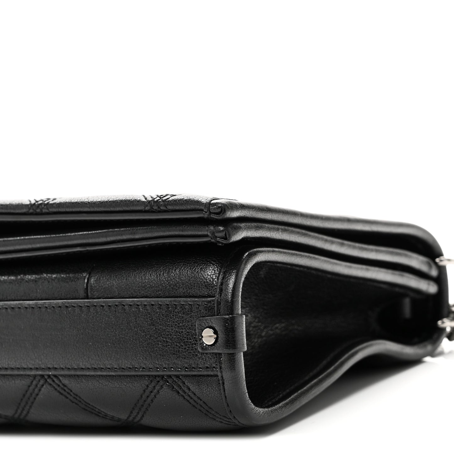 Lambskin Quilted Mini Becky Chain Bag Black