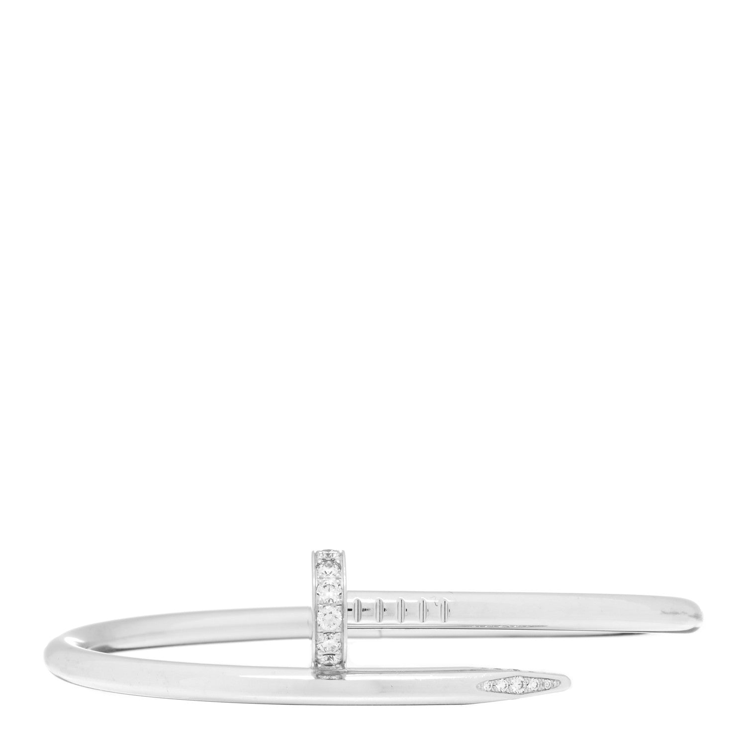 Cartier 18K White Gold Diamond Juste Un Clou Bracelet 16 1 of 3