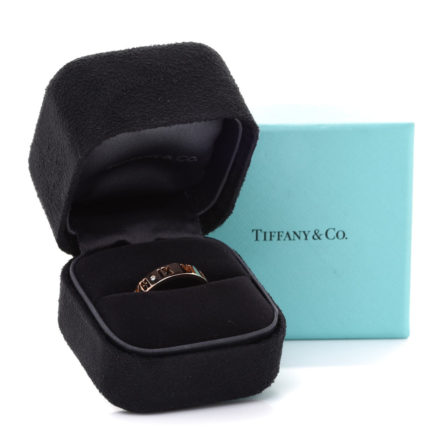 Tiffany 18K Rose Gold Diamond Atlas Pierced Ring 58 8.5 5 of 5