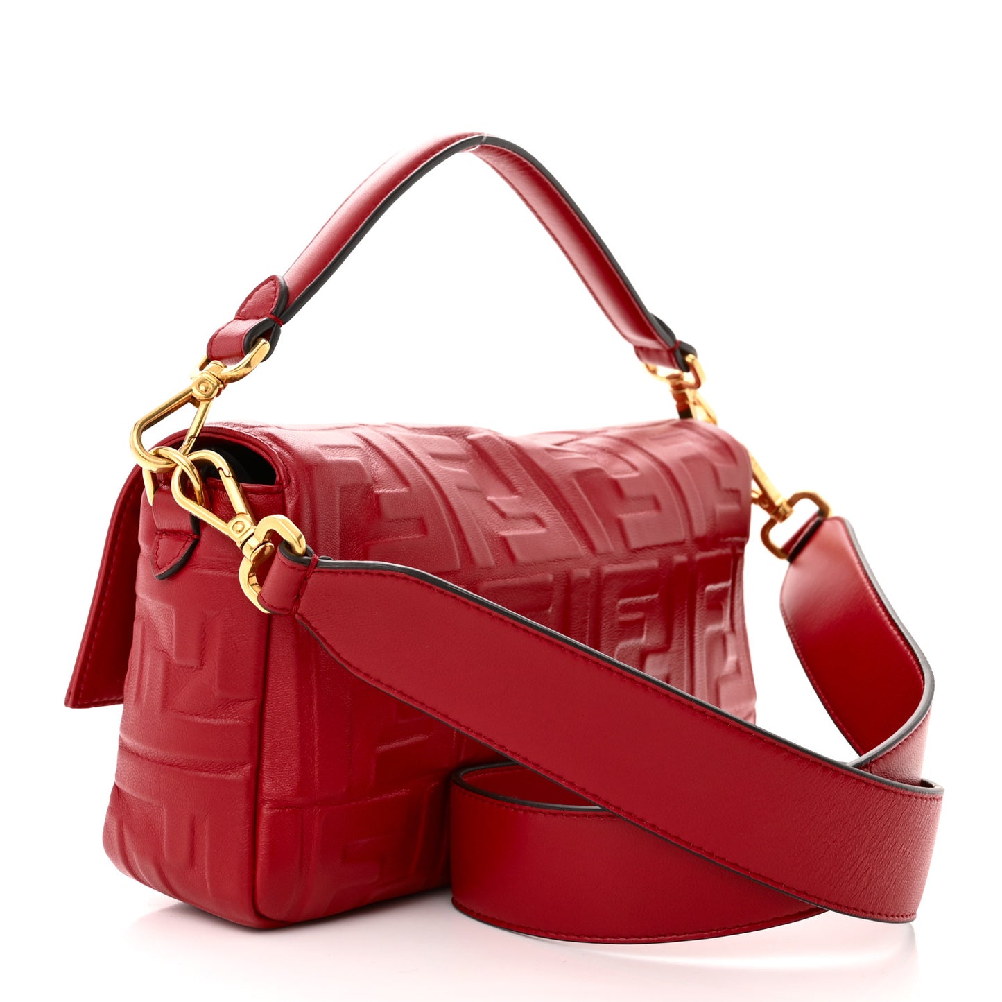 Nappa FF 1974 Embossed Baguette Fragola