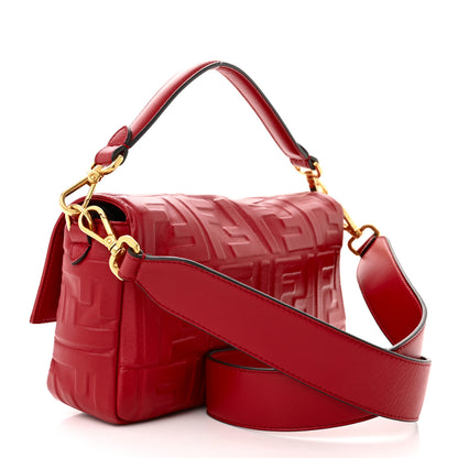 Fendi Nappa FF 1974 Embossed Baguette Fragola 3 of 10