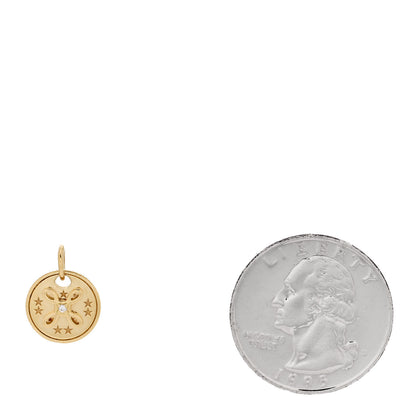 Foundrae 18K Yellow Gold Diamond Miniature True Love Medallion 2 of 3