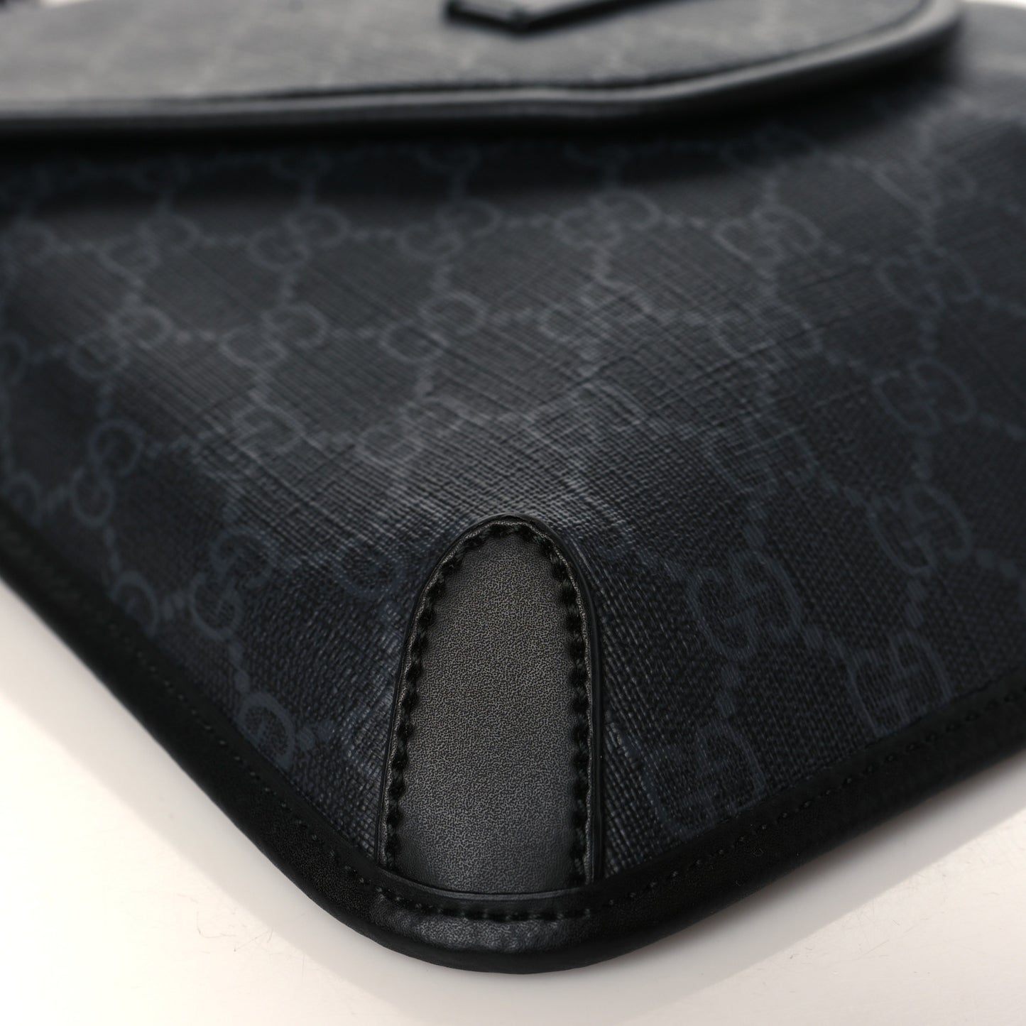 GG Supreme Monogram Web Medium Messenger Bag Black Grey