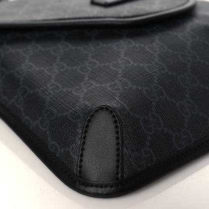 Gucci GG Supreme Monogram Web Medium Messenger Bag Black Grey 7 of 8