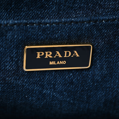 Prada Denim Logo Tote Bleu 6 of 11