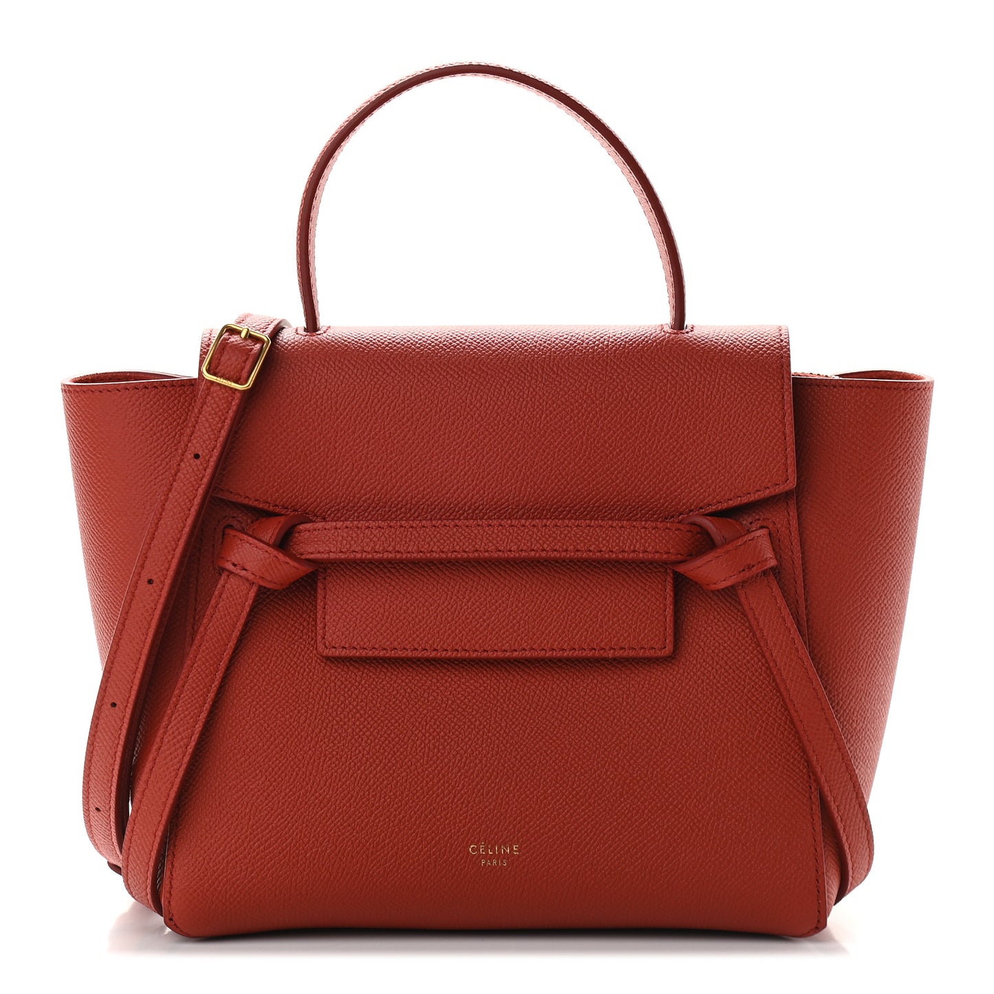 Grained Calfskin Nano Belt Bag Fox Red