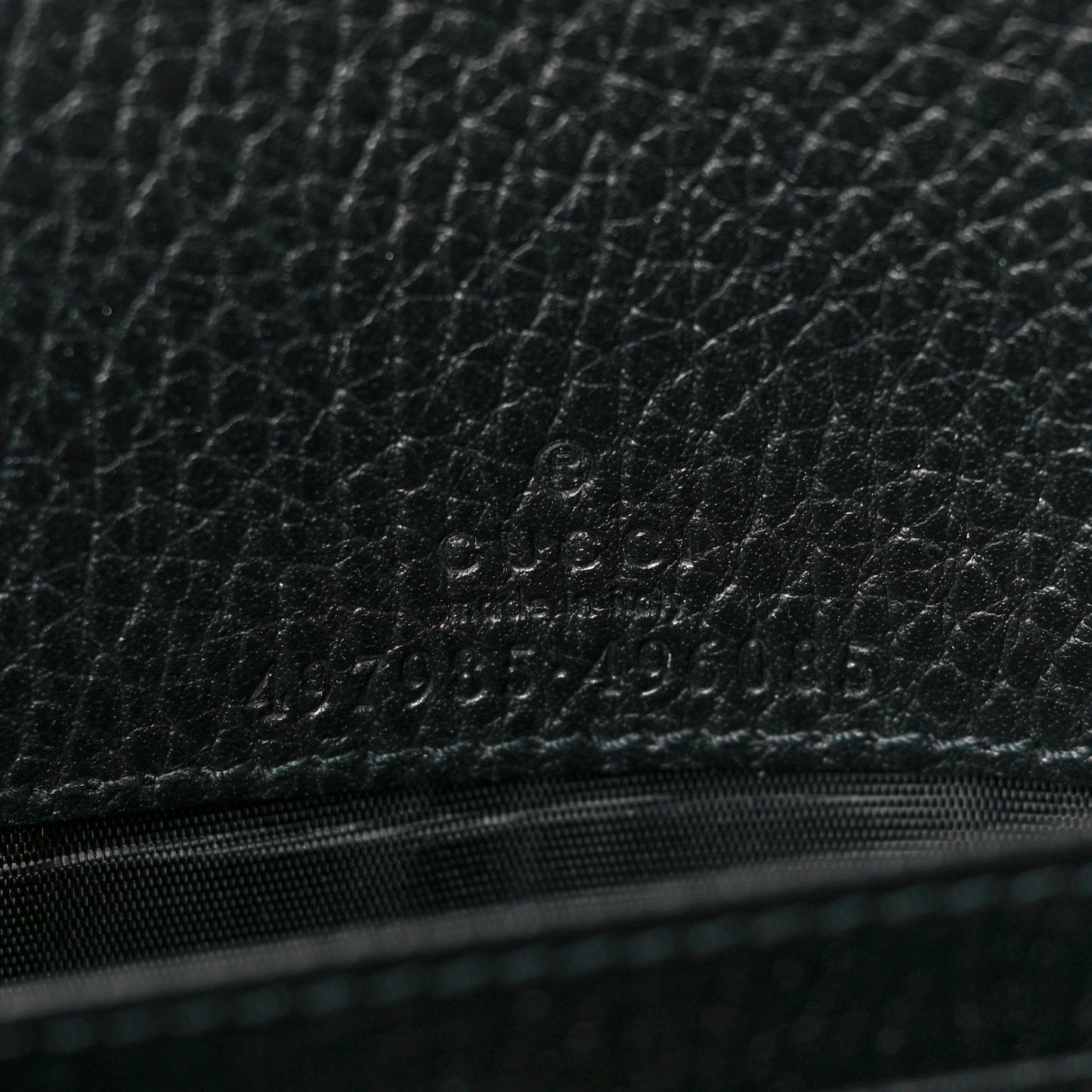 Calfskin Mini GG Marmont Chain Wallet Black