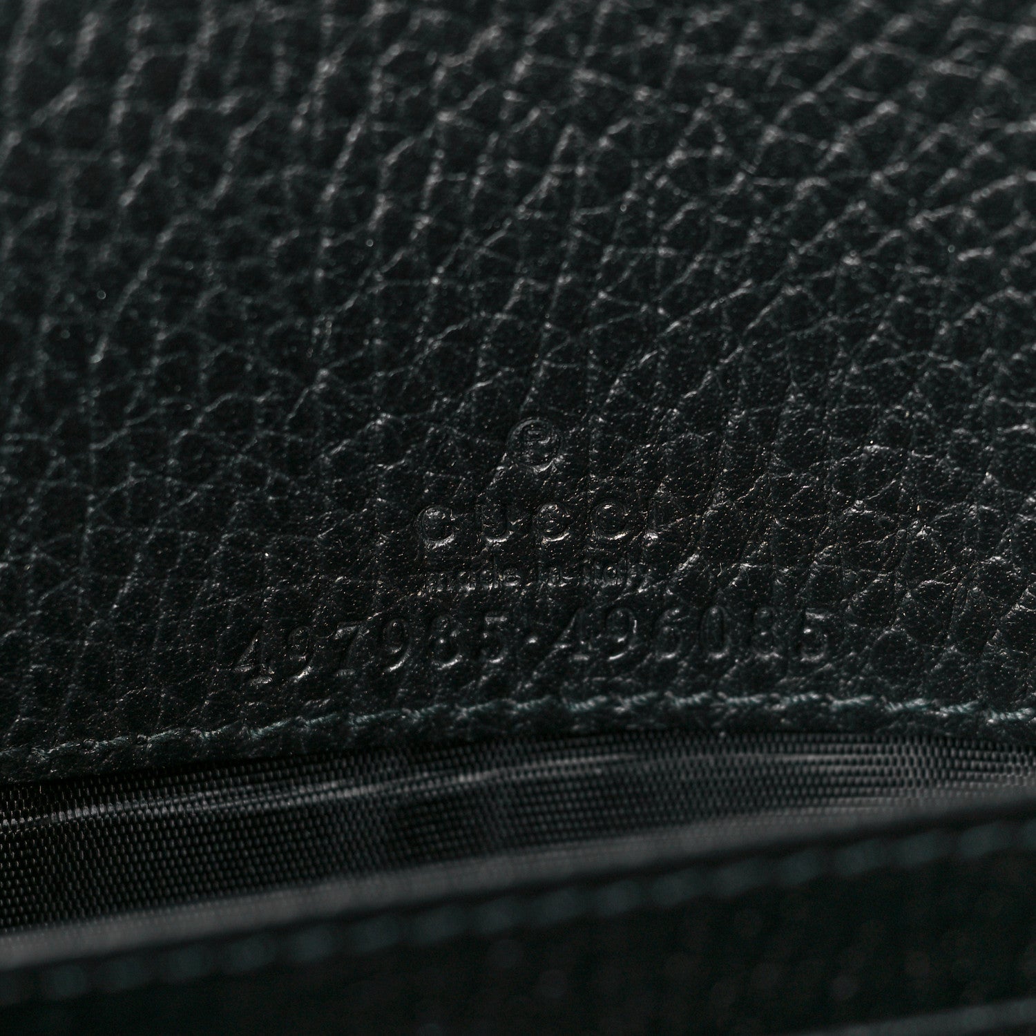 Gucci Calfskin Mini GG Marmont Chain Wallet Black 6 of 9
