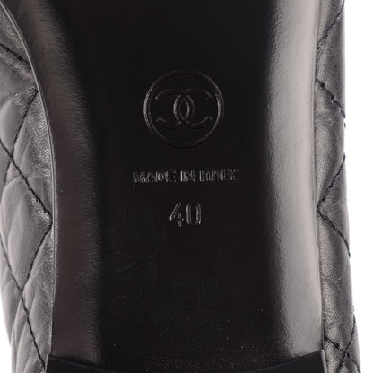 Chanel Aged Calfskin Quilted Cap Toe Ballerina Flats 40 Black 9 of 25