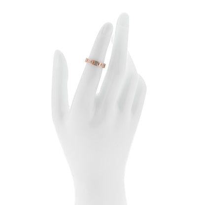 Cartier 18K Pink Gold Diamond 4mm LOVE Wedding Paved Band Ring 48 4.5 2 of 5