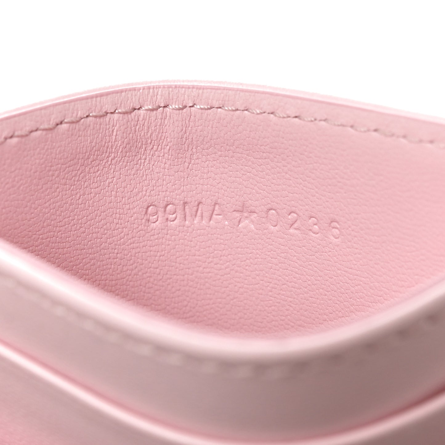 Calfskin Technical Fabric Oblique Lace Freesia Card Holder Pink