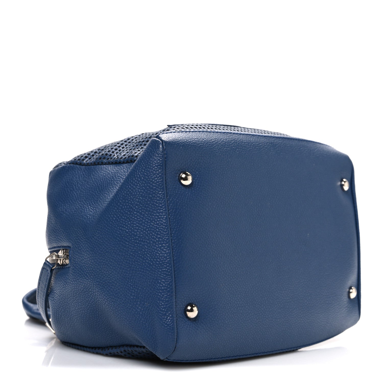 Chanel Caviar Perforated Bowler Blue 4 of 11