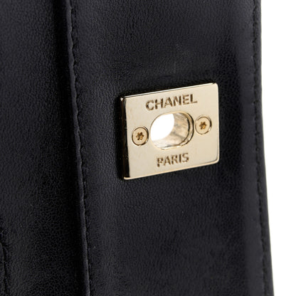 Chanel Sheepskin Quilted Small Mademoiselle Flap Black Blue 7 of 11