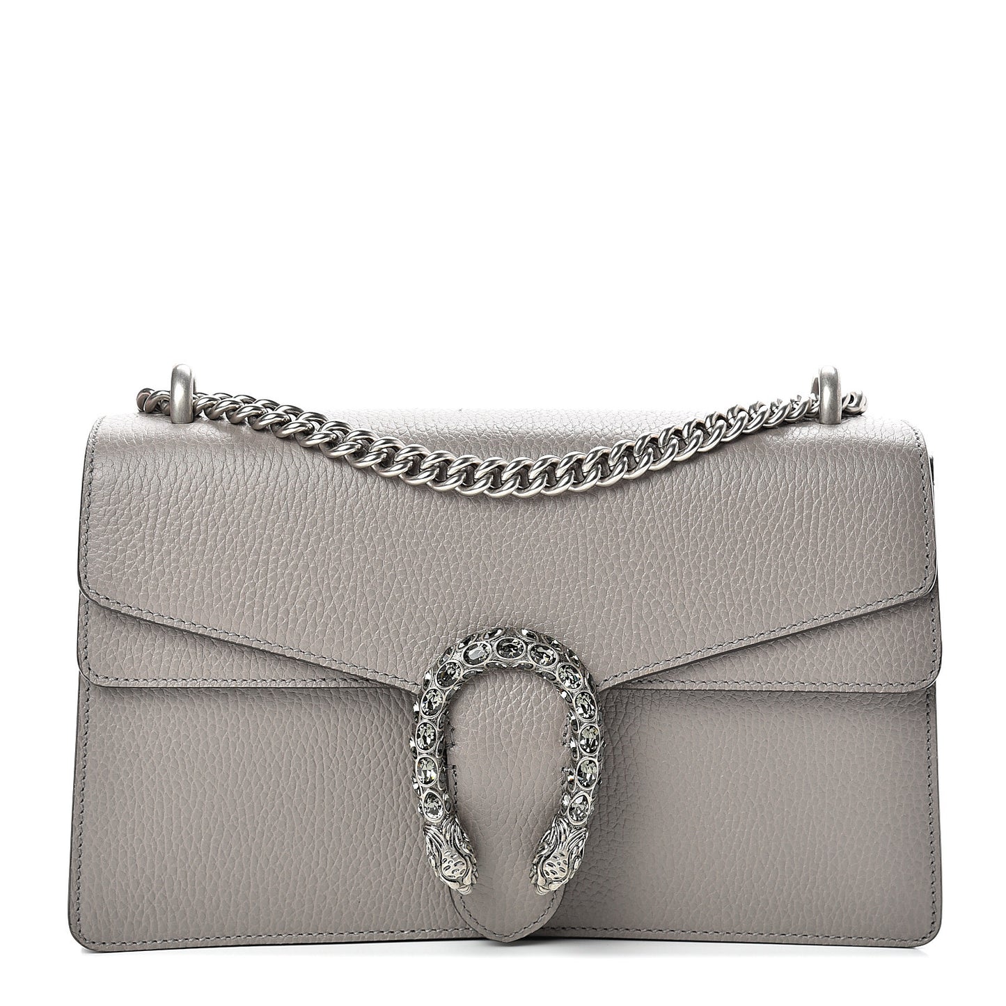 Pebbled Calfskin Small Dionysus Shoulder Bag Dusty Grey