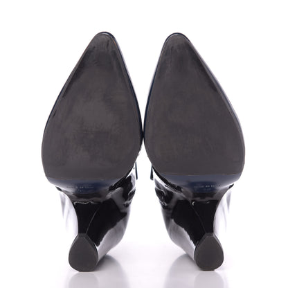 Chanel Patent Calfskin Pumps 38 Black Navy 6 of 11