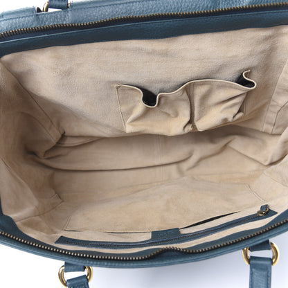 Gucci Pebbled Calfskin Medium 1973 Top Handle Satchel Deep Cobalt 5 of 10