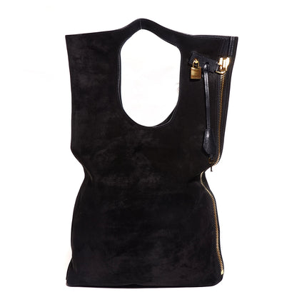 Tom Ford Suede Large Alix Padlock And Zip Shoulder Bag Black 8 of 14
