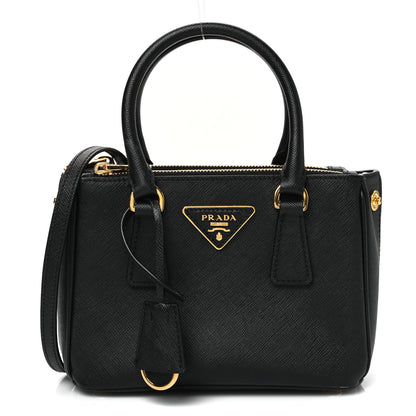 Prada Saffiano Lux Mini Galleria Double Zip Tote Black 1 of 12