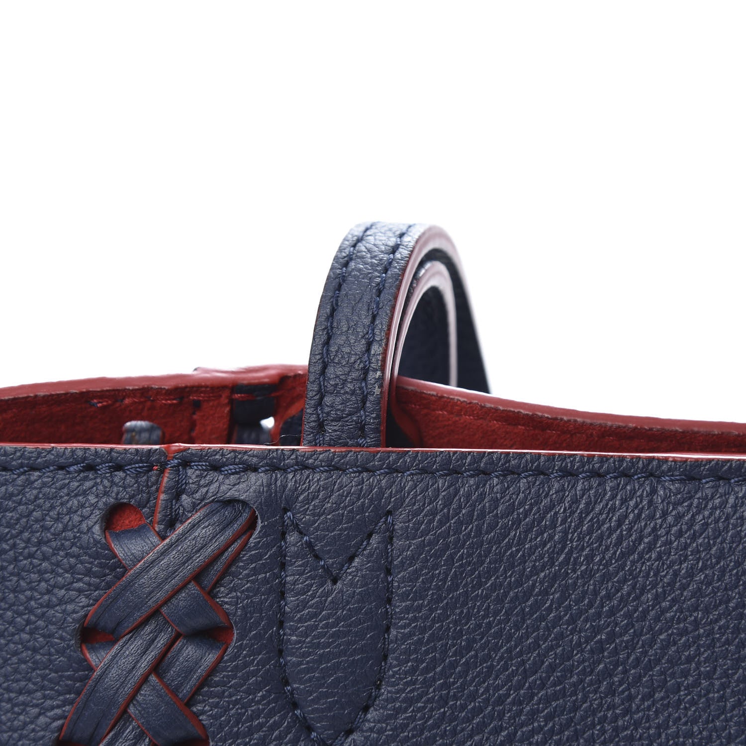 Louis Vuitton Calfskin Braided Lockme Cabas Marine Rouge 12 of 12