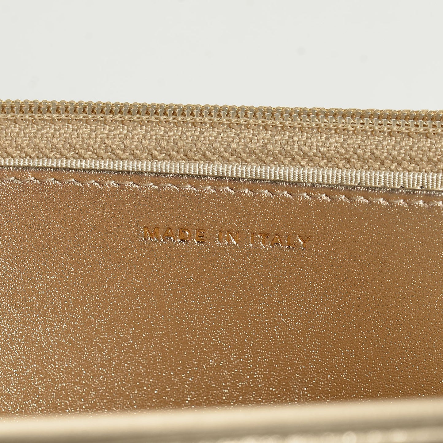 Metallic Lambskin Wallet On Chain WOC Gold