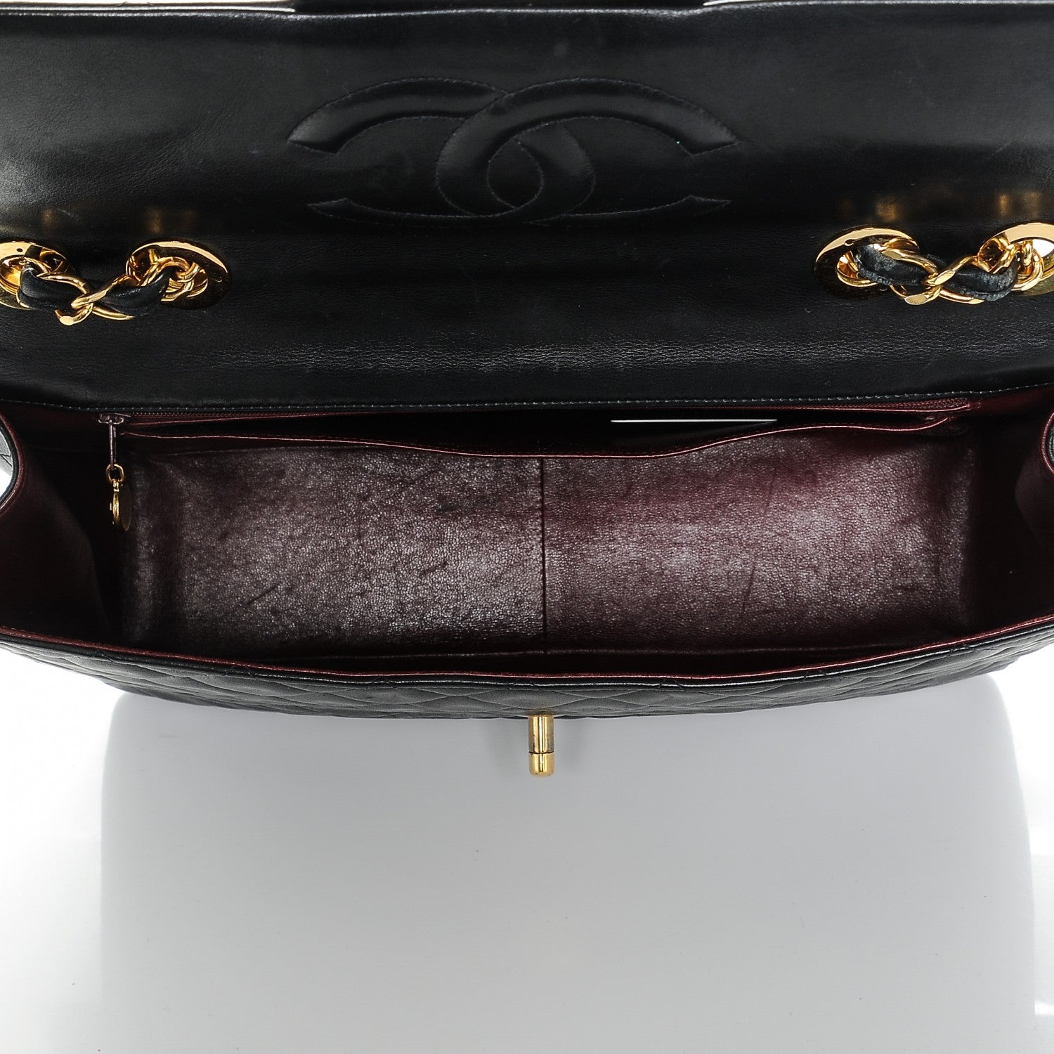 Chanel Lambskin Quilted XL Jumbo Single Flap Black 5 of 8