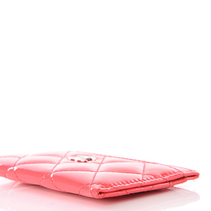 Chanel Patent Calfskin Quilted Card Holder Coral 7 of 7