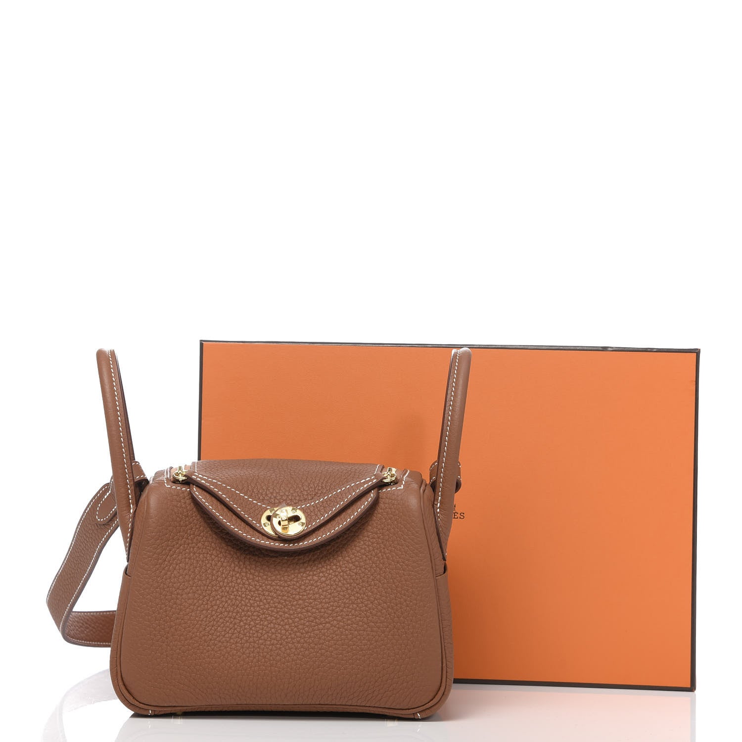 Hermes Taurillon Clemence Mini Lindy 20 Gold 11 of 11
