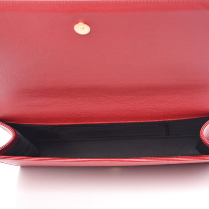 Saint Laurent Calfskin Monogram Large Belle De Jour Clutch Red 5 of 11