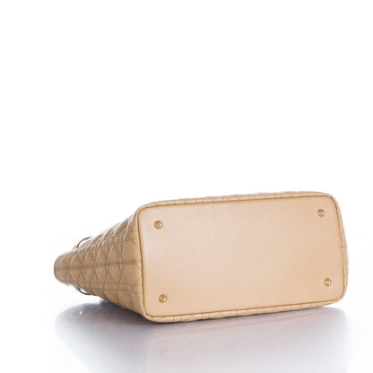 Christian Dior Coated Canvas Cannage Medium Panarea Tote Beige 4 of 7